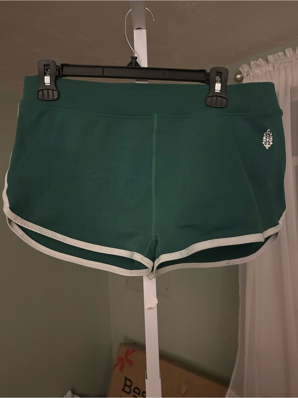 Free People Green Women's Athletic  Shorts with White Trim